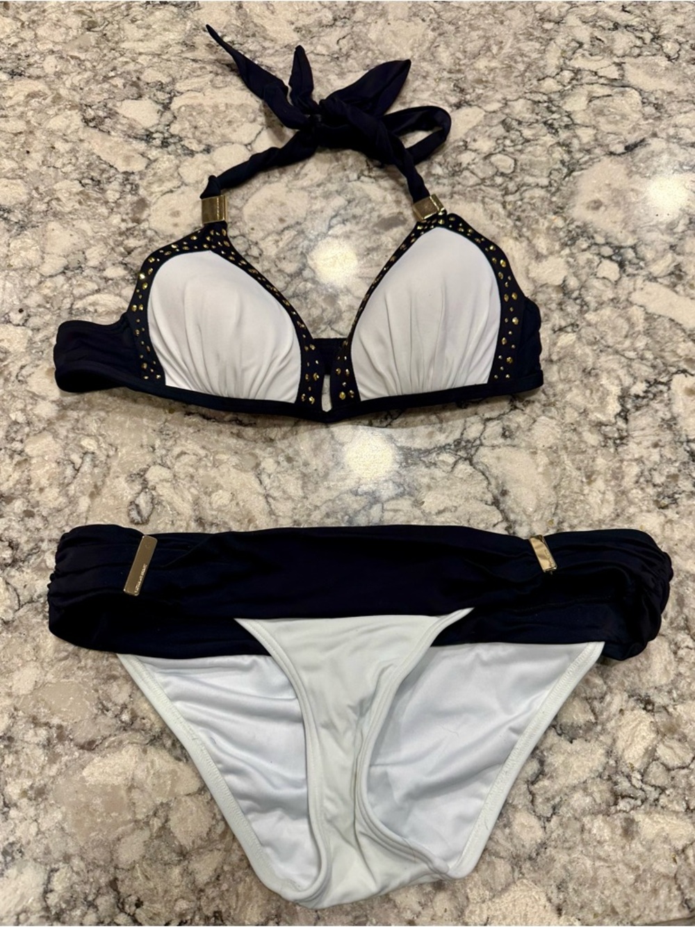 Black and White Women’s Two-Piece Bikini Set